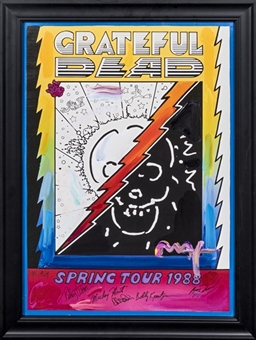 The Grateful Dead Group Signed "Spring Tour 1988" Framed Artwork by Peter Max (Beckett)